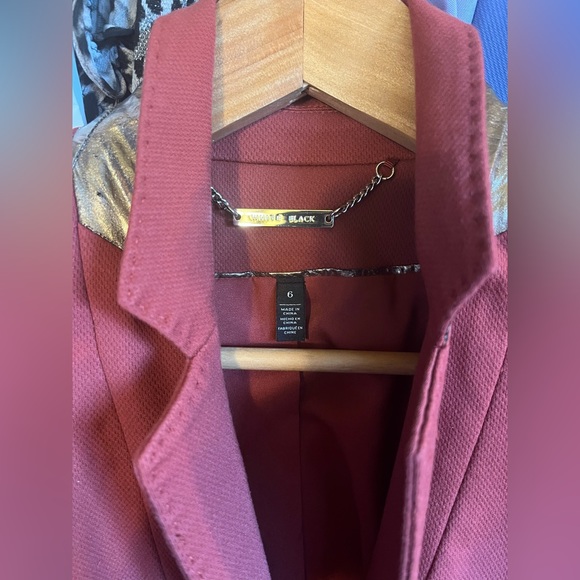 White House Black Market Terra Cotta Blazer with Metallic on Collar/Cuffs, EUC - Picture 2 of 3